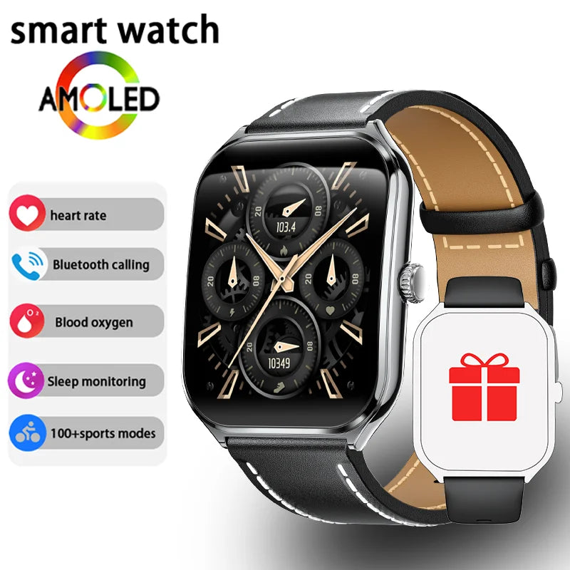 New Ultra Thin waterproof Smart Watch men 1.96" AMOLED 360*360 HD Pixel Display