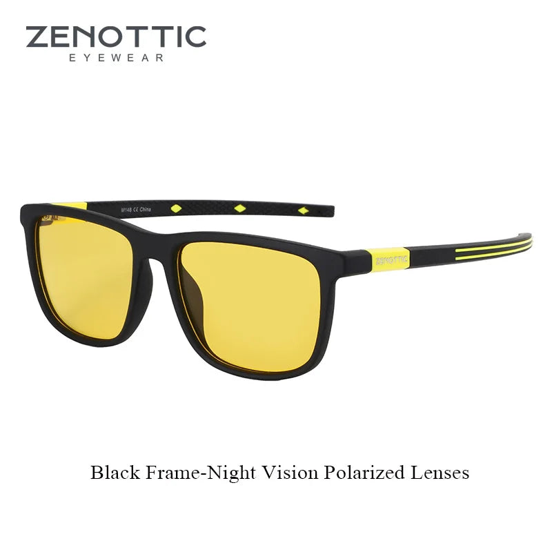 ZENOTTIC Men's Square Polarized Sunglasses Lightweight TR90 Frame