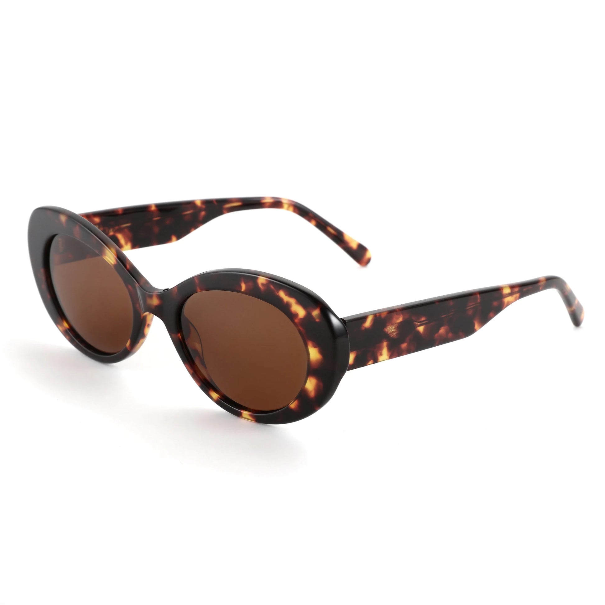ZENOTTIC Retro Oval Handmade Acetate Polarized Sunglasses