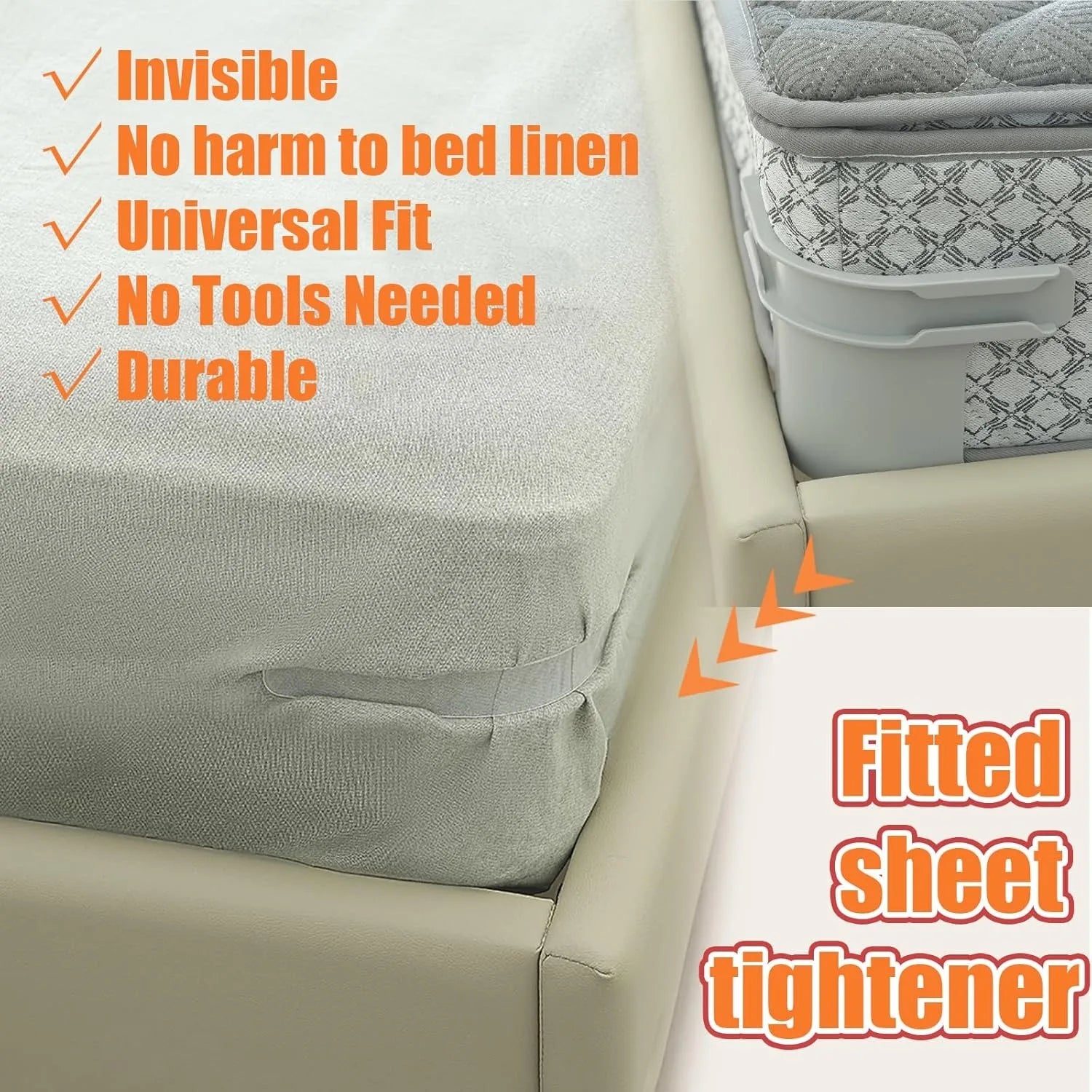 Lock Sheet Holders - 4 Pack Bed Sheet Holder Corner Fitted Sheet Straps Fit All Mattress Size