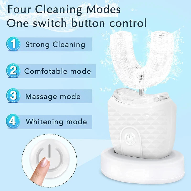 ✨ 360° Ultrasonic U-Shaped Electric Toothbrush