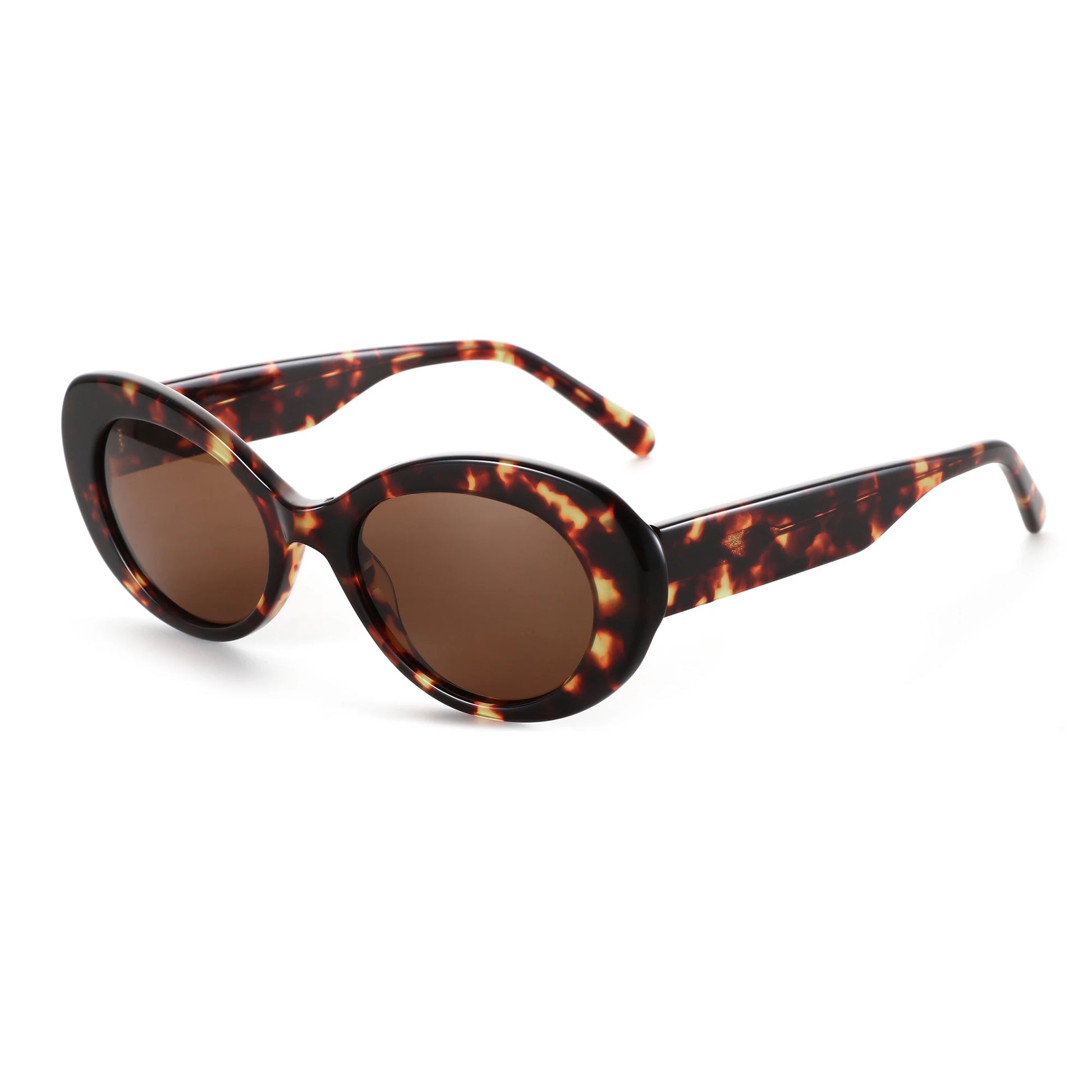 ZENOTTIC Retro Oval Handmade Acetate Polarized Sunglasses