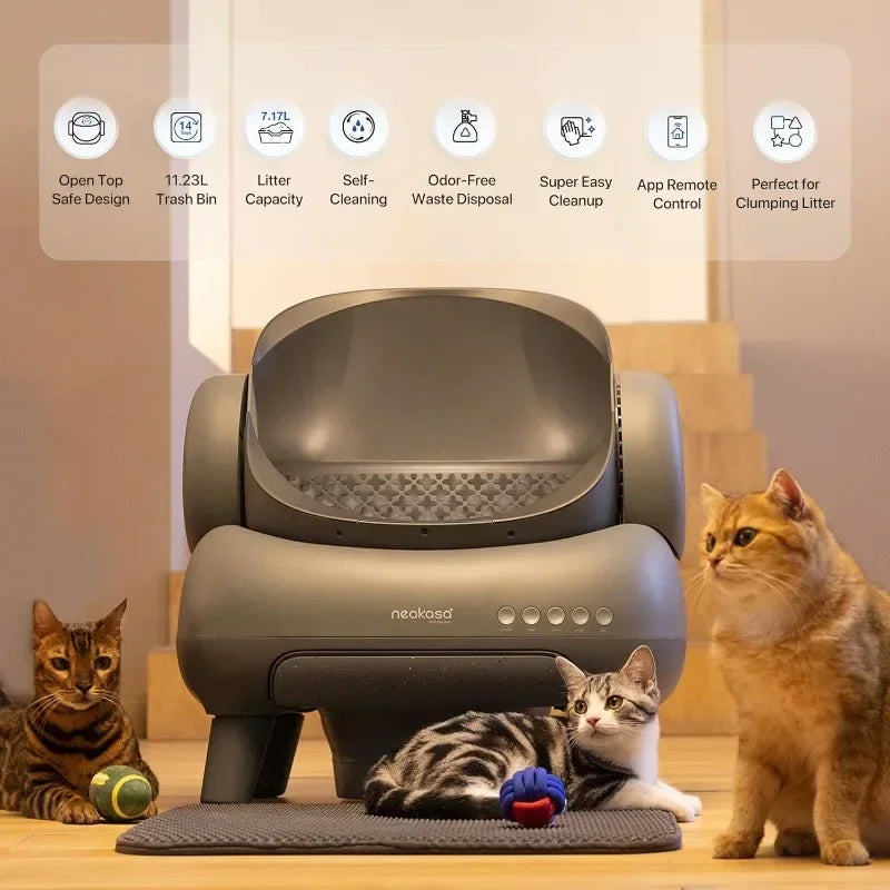 Smart Self-Cleaning Cat Litter Box – Odor-Free & App-Controlled