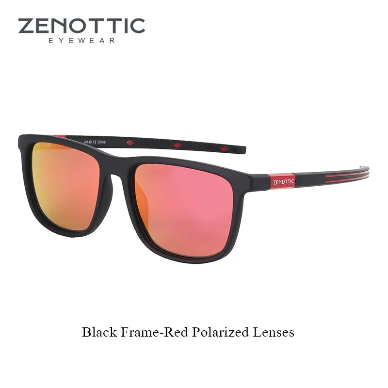 ZENOTTIC Men's Square Polarized Sunglasses Lightweight TR90 Frame