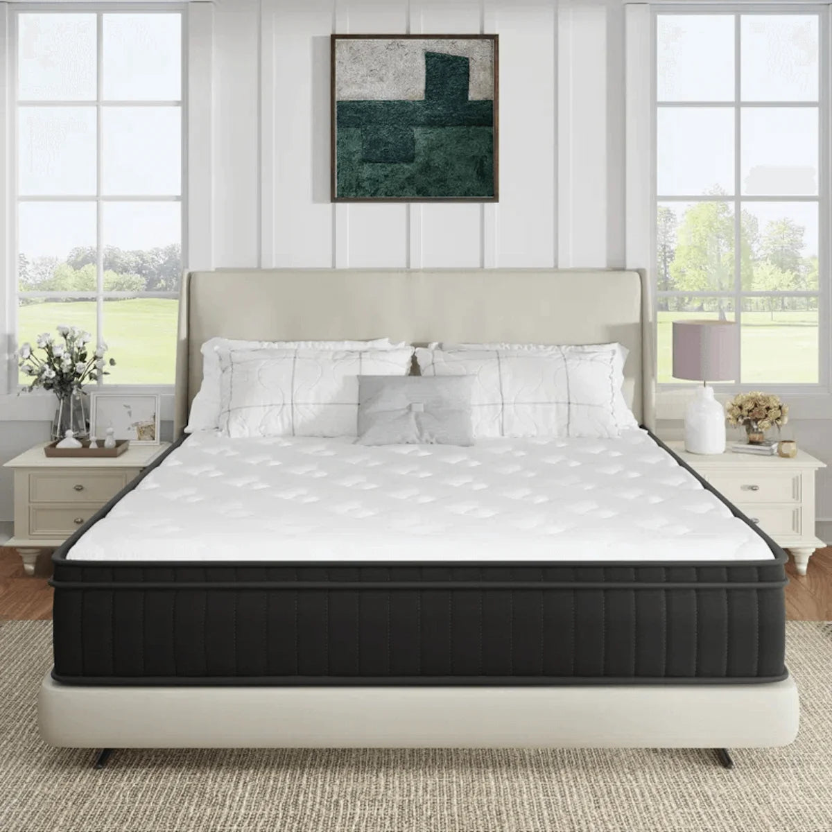 Queen Size Mattress Medium Firm Hybrid Mattress with Gel Memory Foam