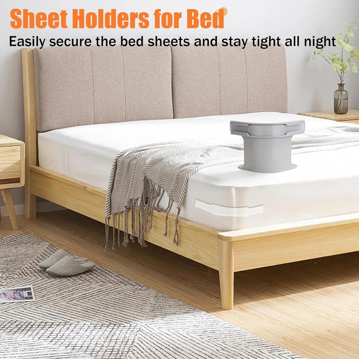 Lock Sheet Holders - 4 Pack Bed Sheet Holder Corner Fitted Sheet Straps Fit All Mattress Size