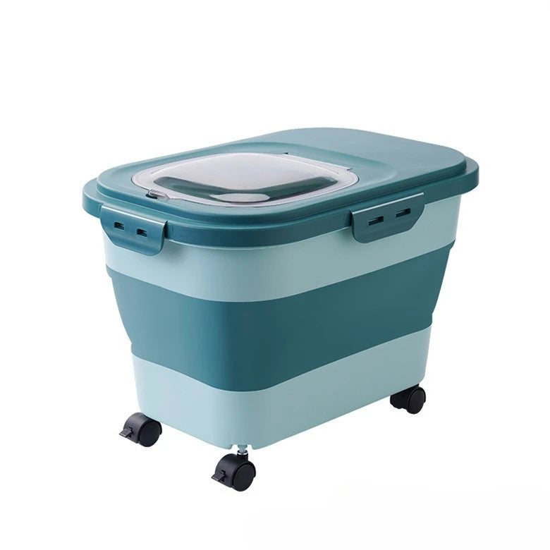 Collapsible with Wheels Cat Dog Food Storage