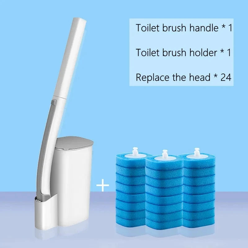 🧻 Disposable Toilet Brush Cleaner with Long Handle – Replaceable Heads & Hygienic Bathroom Cleaning Solution