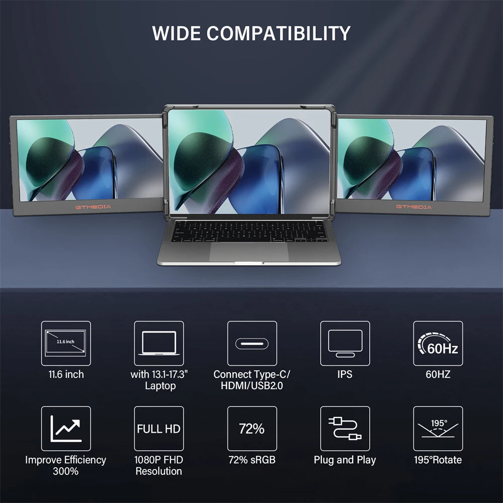 ECAMD Vivid View 11.6" Portable HDR Monitor