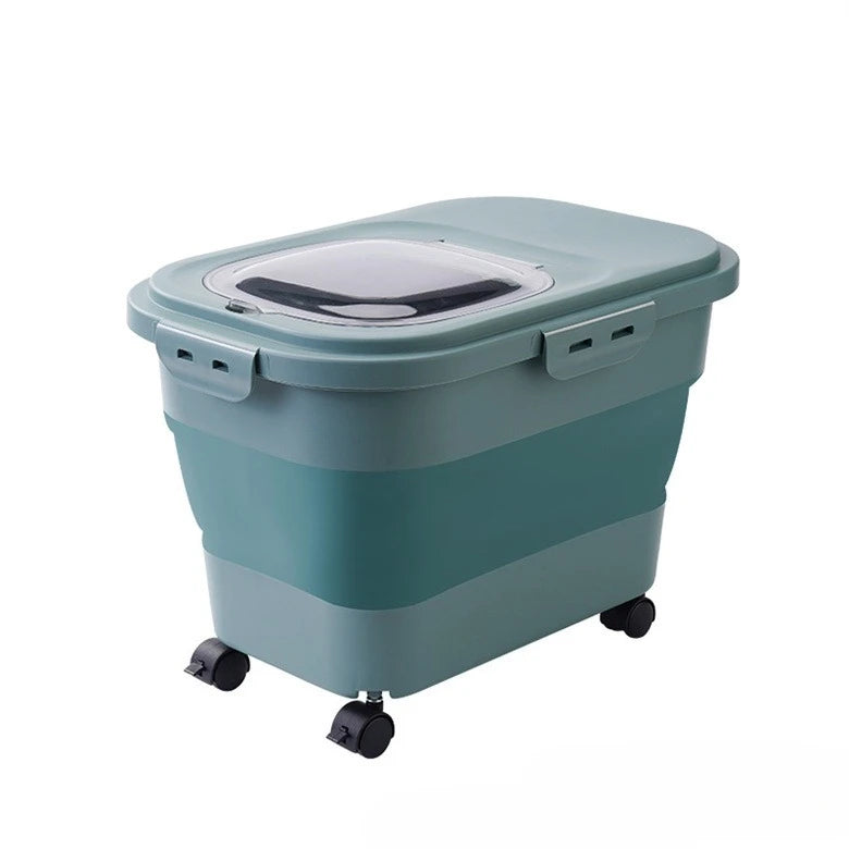 Collapsible with Wheels Cat Dog Food Storage