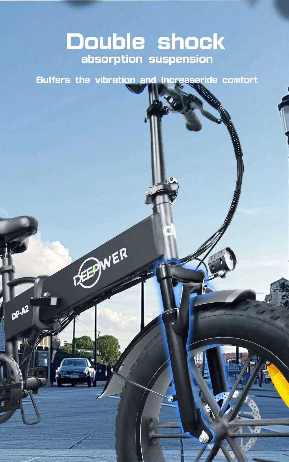 Deepower 750W Adult Electric Bicycle 48V 20Ah 20 inch Fat Tire