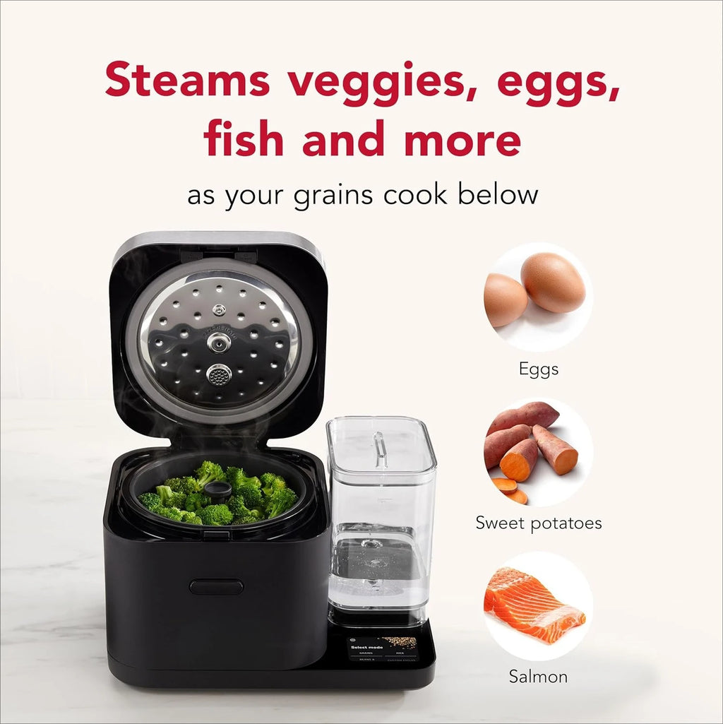 8-Cup Smart Rice & Grain Cooker with Integrated Scale, Auto Water Tank & 21 Presets –