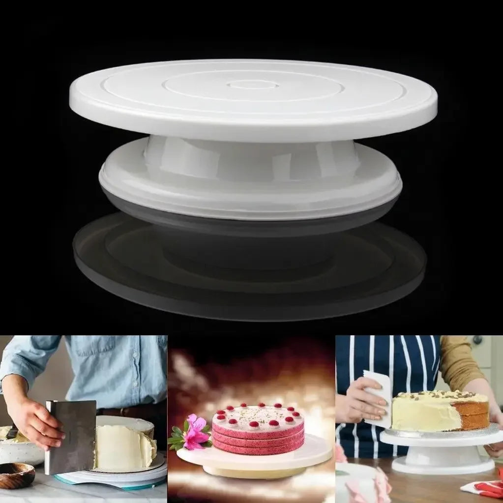 Cake Turntable Stand Cake Decoration Accessories  DIY Mold Rotating Stable Anti-skid Round Cake Table  Kitchen Baking Tools