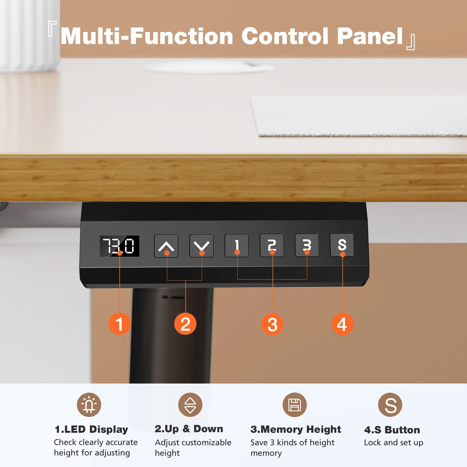 JHK Electric Standing Desk Height Adjustable 40x24 Inch