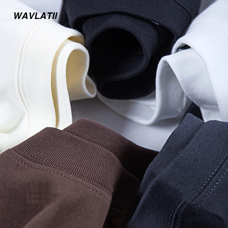 WAVLATII New Men Oversized T shirts