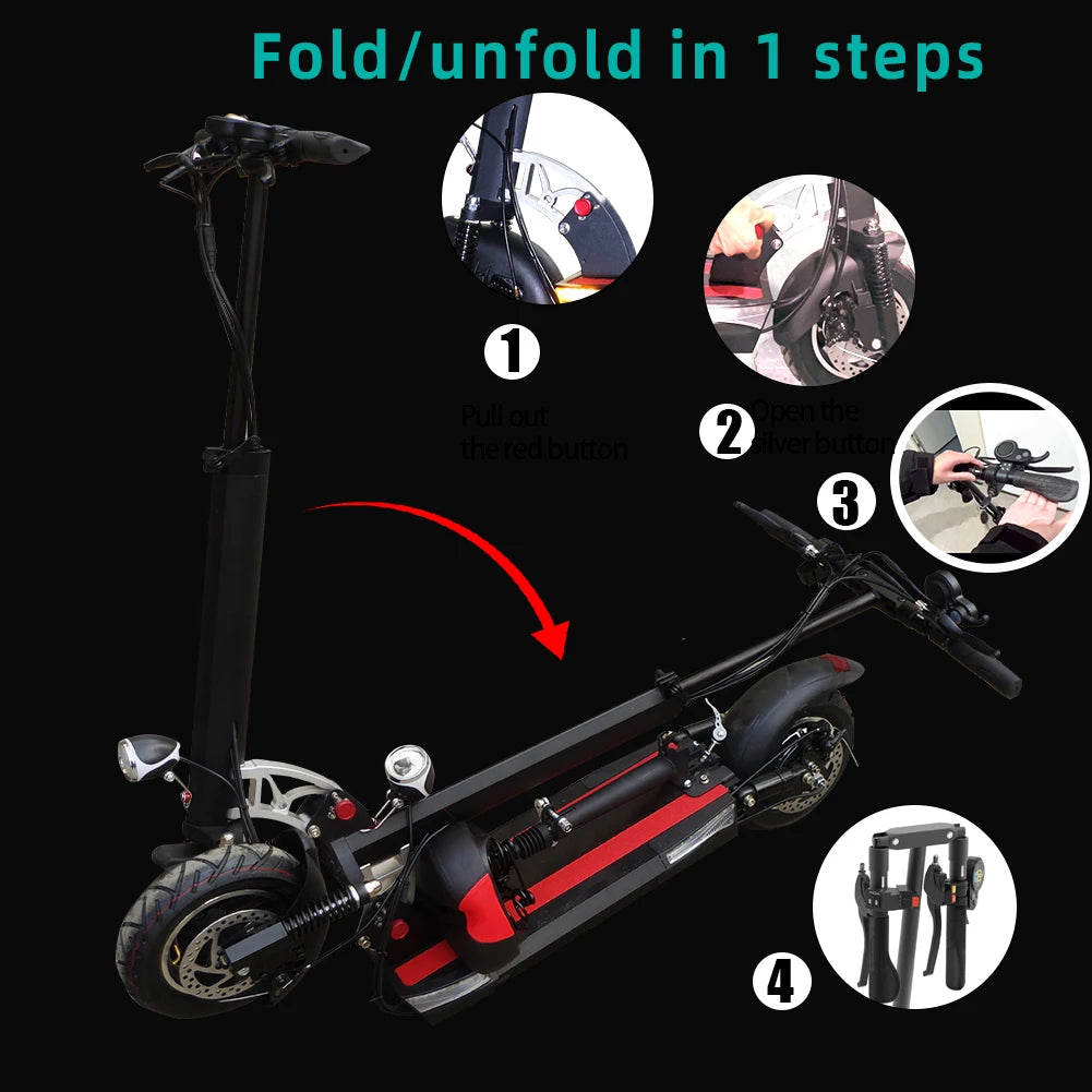 48V 26AH Lithium Battery Electric Scooter with Seat Max Speed 65KM/H E Scooter