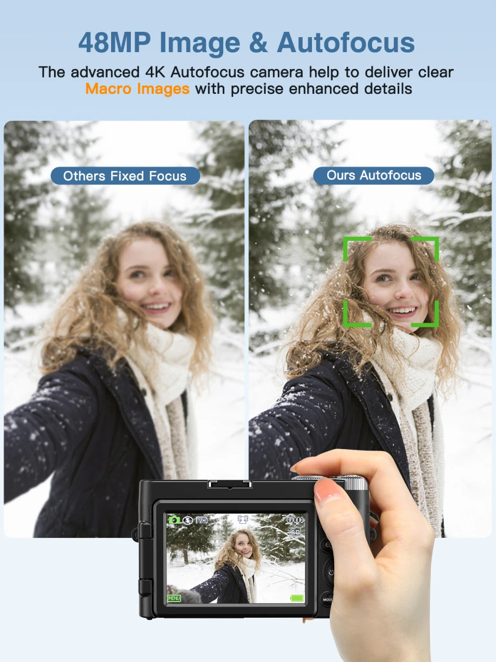 4K Digital Camera for Photography and Video Autofocus Anti-Shake 48MP