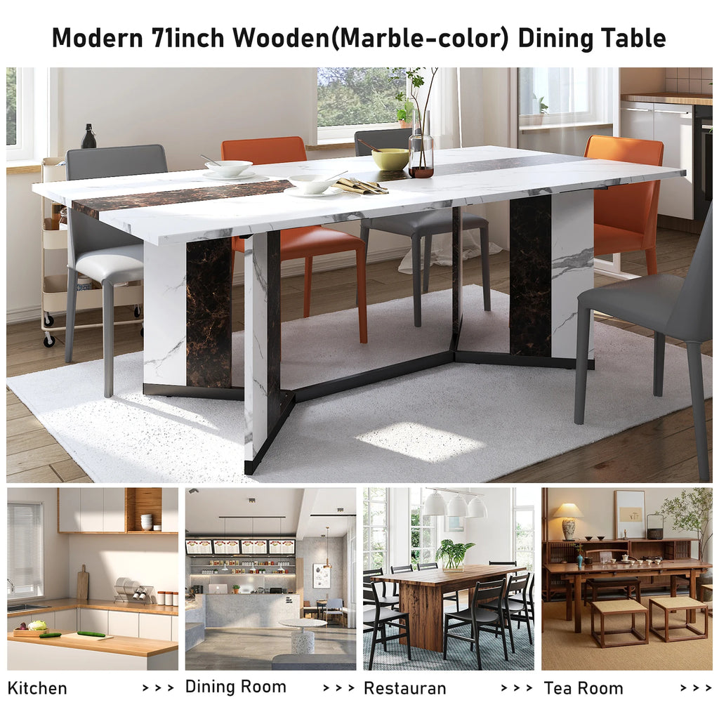 71" Large Luxurious Rectangular Dining Table