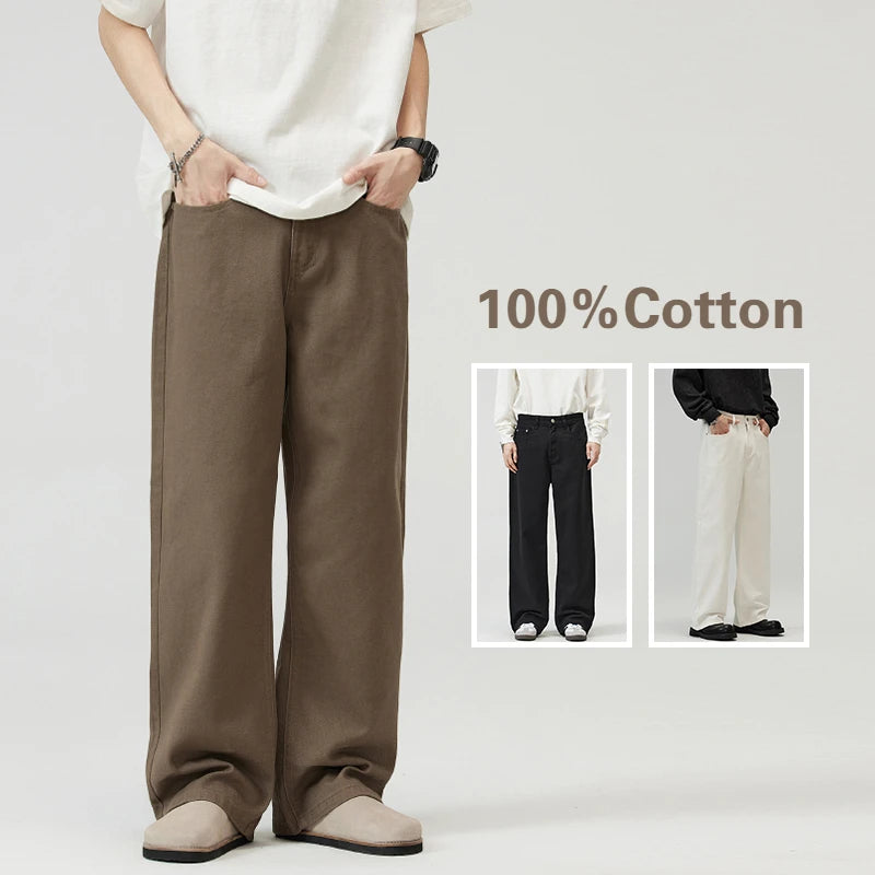 Cotton Men's Baggy Straight Jeans