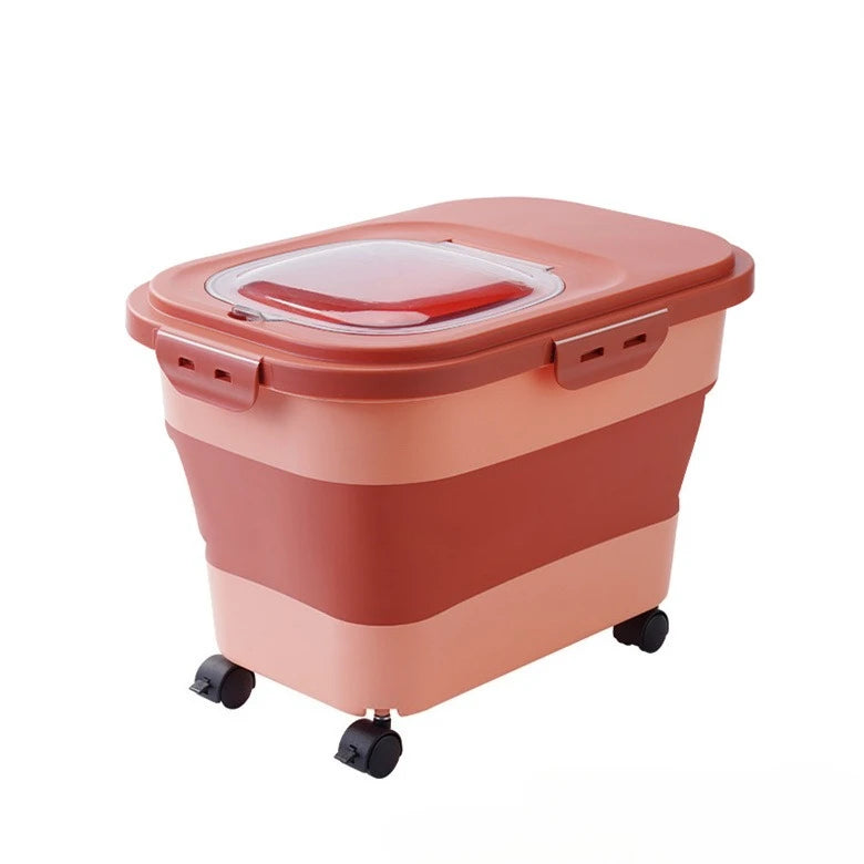 Collapsible with Wheels Cat Dog Food Storage