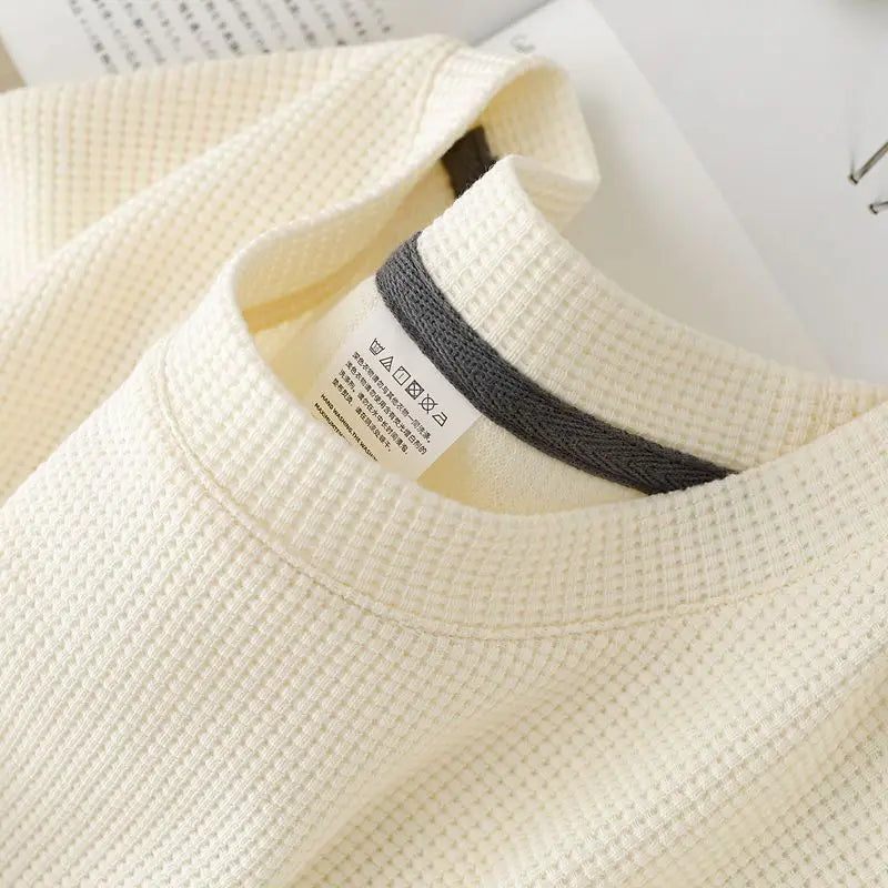 Men's New Summer Waffle Round Neck Short Sleeve T-Shirt