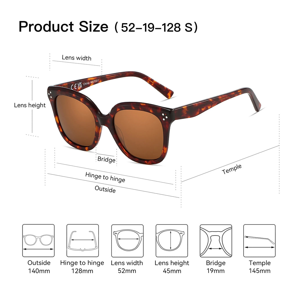 ZENOTTIC Fashion Square Polarized Sunglasses Classic Design