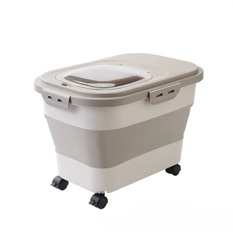 Collapsible with Wheels Cat Dog Food Storage
