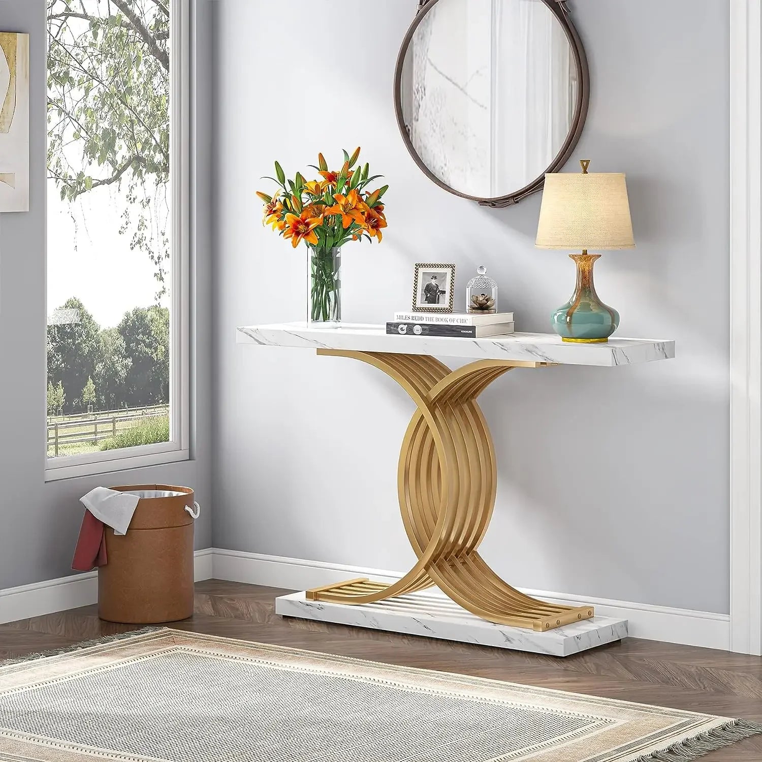 Tribesigns Gold Entryway Table