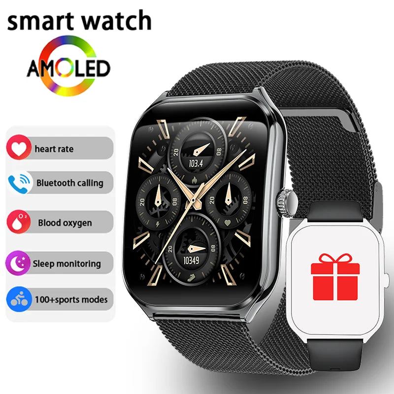 New Ultra Thin waterproof Smart Watch men 1.96" AMOLED 360*360 HD Pixel Display