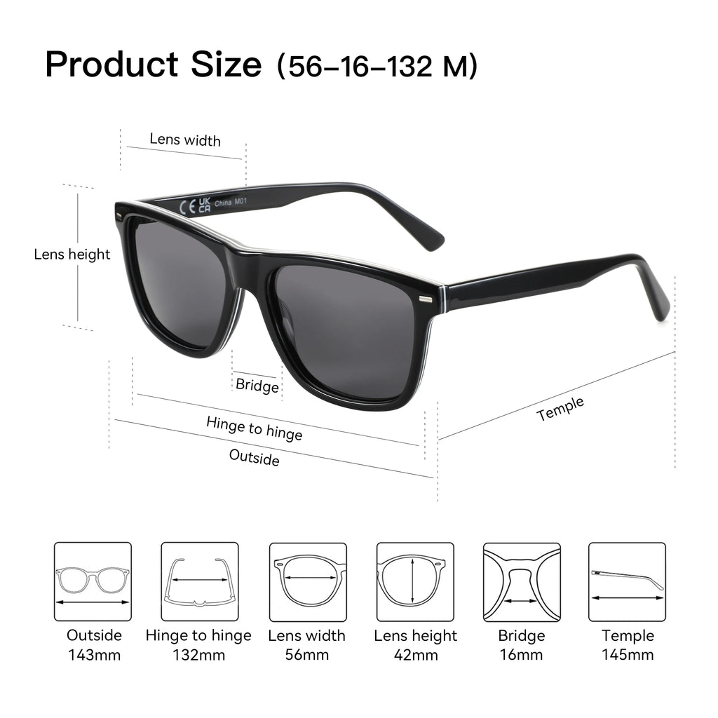 ZENOTTIC 2025 New Arrivals  Square Polarized Sunglasses UV400 Protection