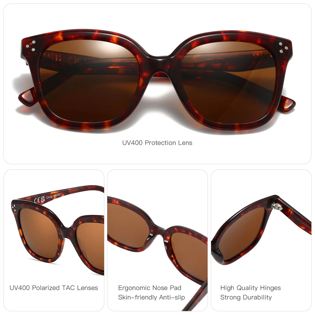ZENOTTIC Fashion Square Polarized Sunglasses Classic Design
