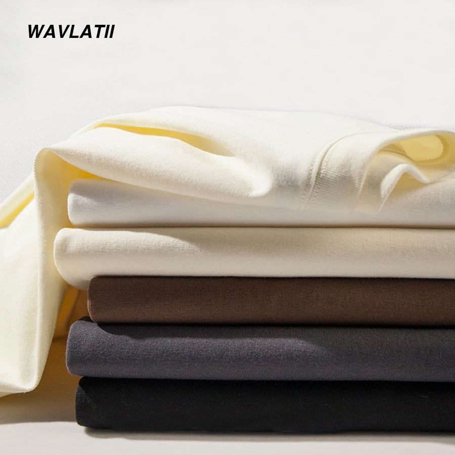 WAVLATII New Men Oversized T shirts