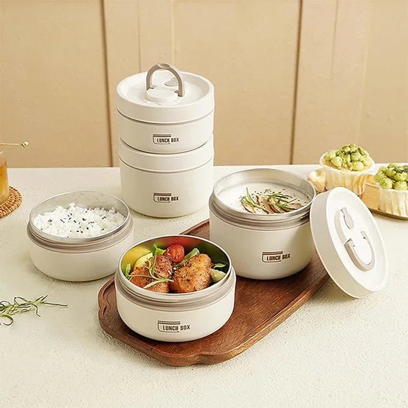 Portable Thermal Lunch Box Set – 3 Stackable Containers + Insulated Bag!