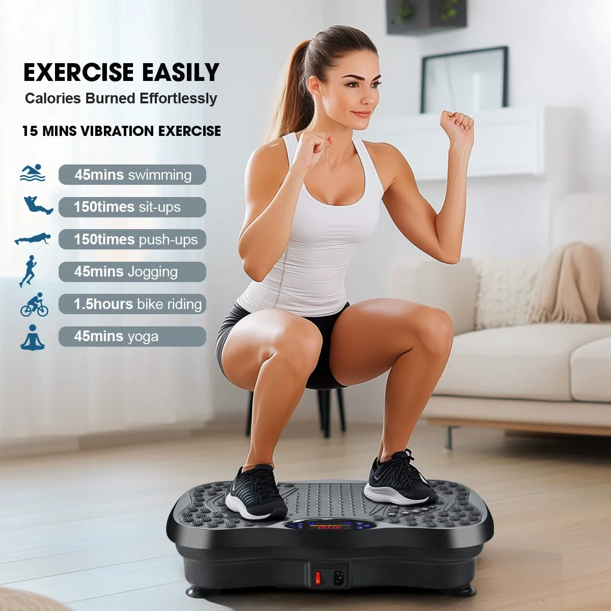 Vibrating Fat Shake,3D Vibration Plate Exercise Machine up to 120 KG support
