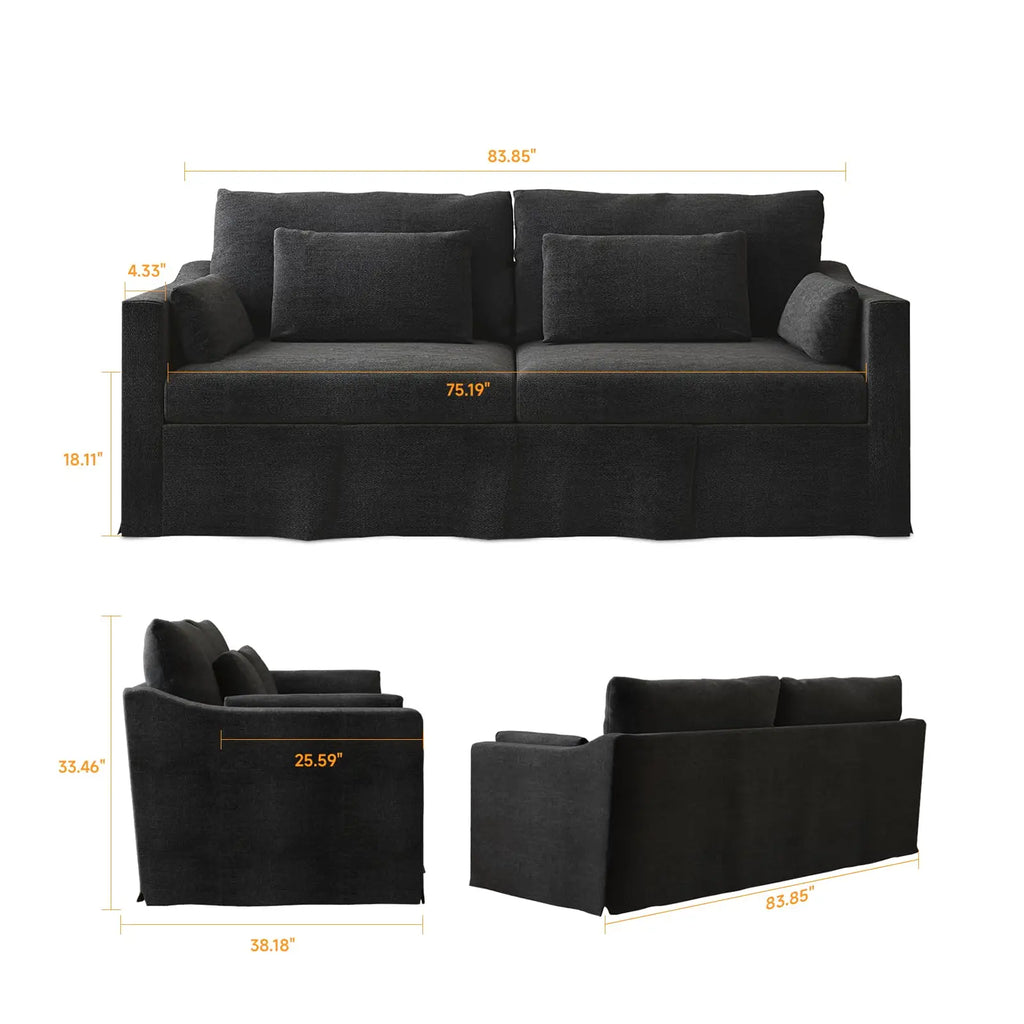 Living Room Sofa Furniture Luxury Couch with Cushions Washable Linen Cover