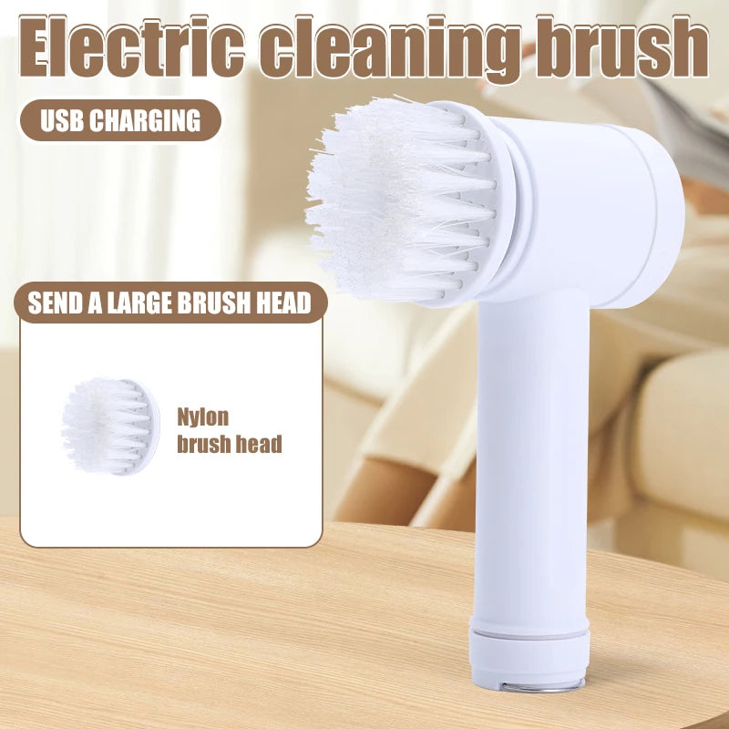 5-in-1 Electric Spin Scrubber – Powerful Cleaning Brush with 5 Replaceable Heads & USB Charging