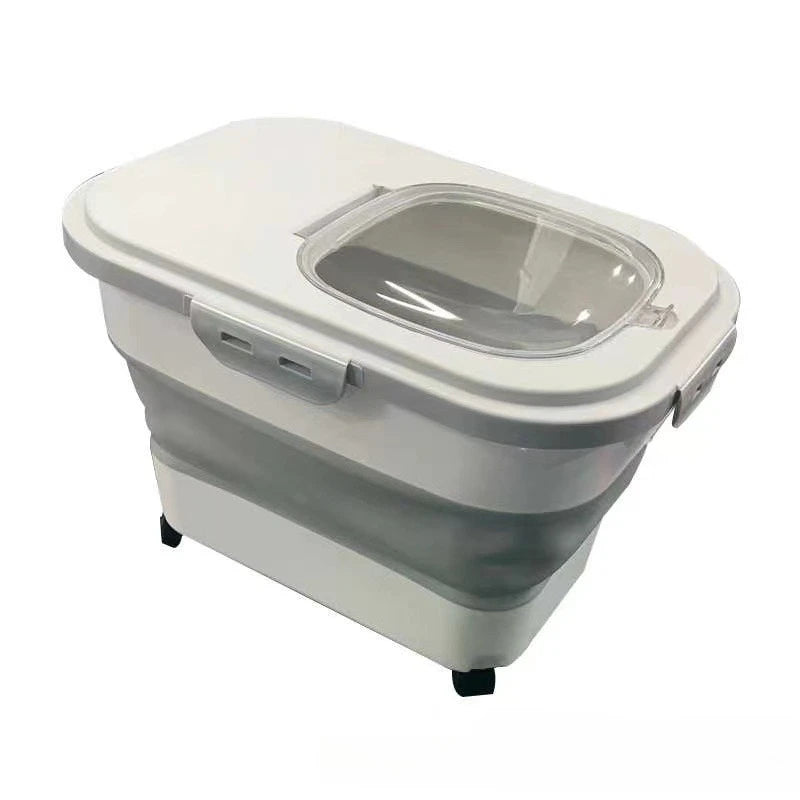 Collapsible with Wheels Cat Dog Food Storage