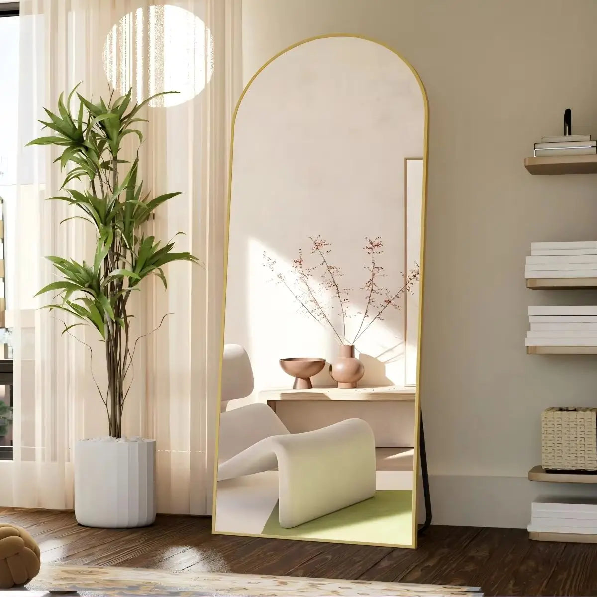 BEAUTYPEAK Arched Full Length Mirror 71"x26"