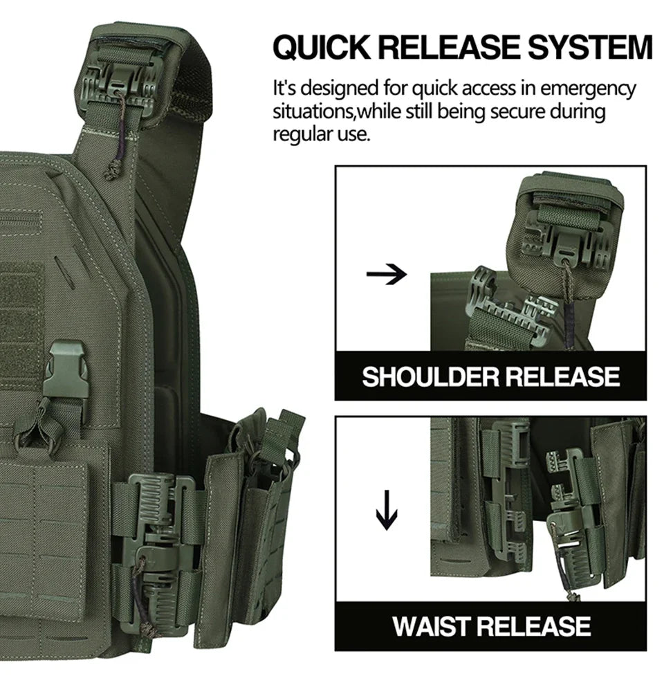 Ranger Green Plate Carrier Tactico Vest With Quick Release Security