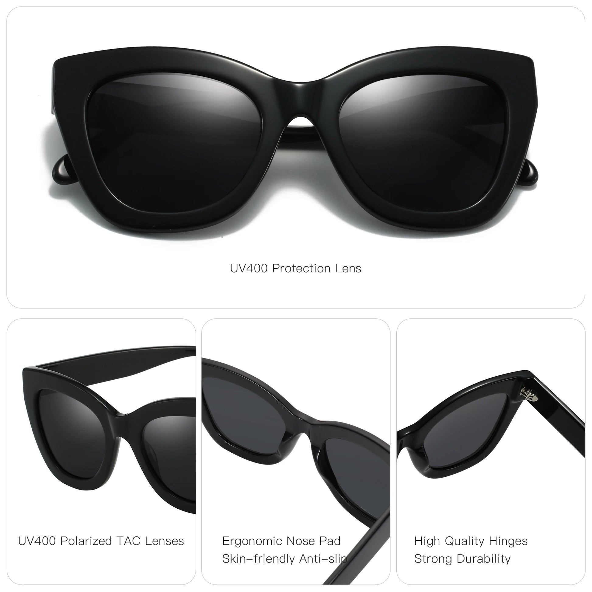 ZENOTTIC Handmade Acetate Butterfly Polarized Sunglasses