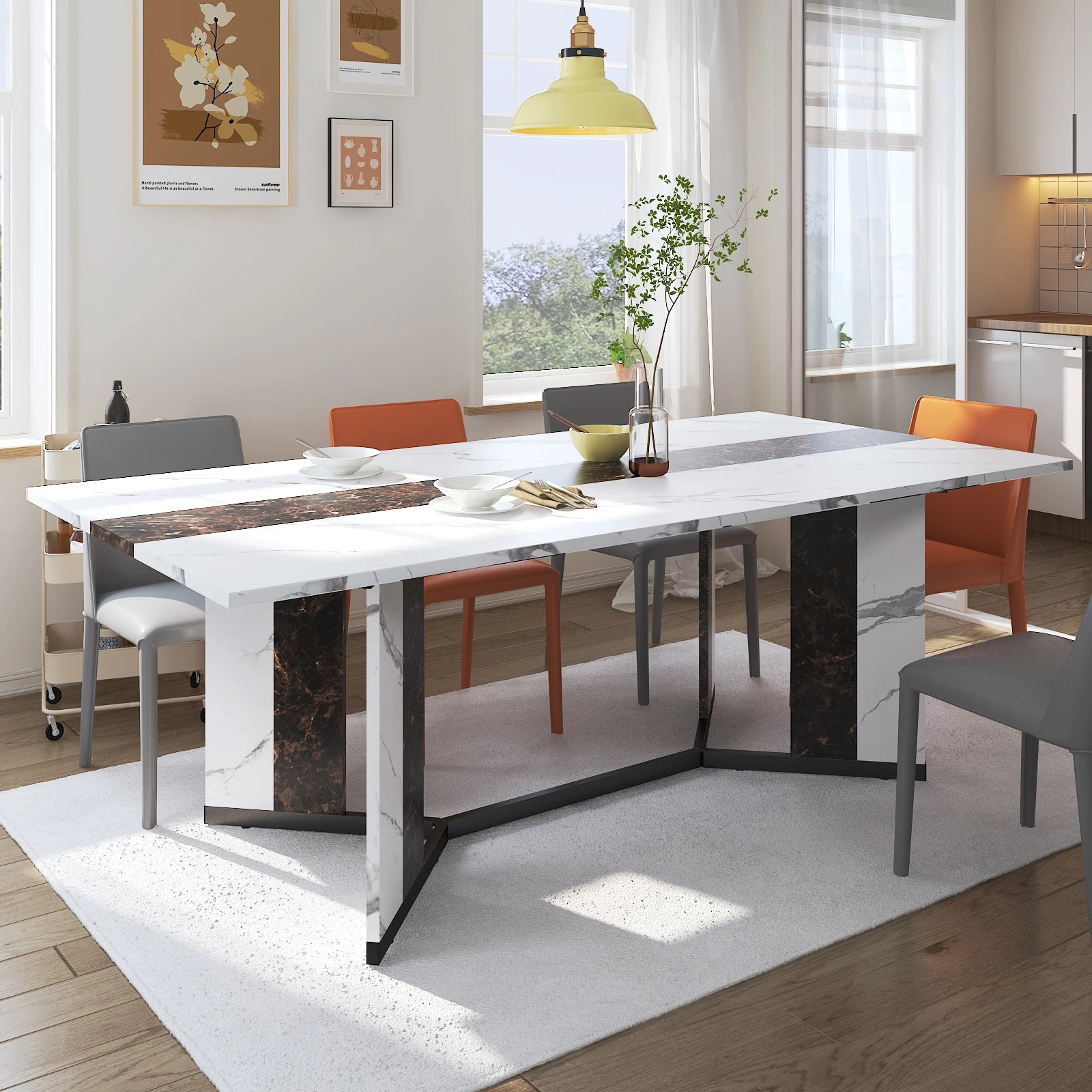 71" Large Luxurious Rectangular Dining Table