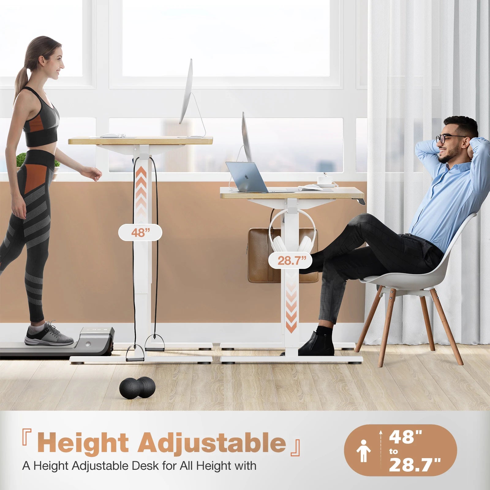 JHK Electric Standing Desk Height Adjustable 40x24 Inch