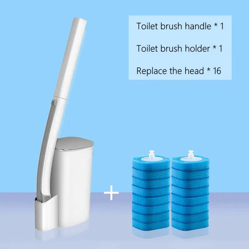🧻 Disposable Toilet Brush Cleaner with Long Handle – Replaceable Heads & Hygienic Bathroom Cleaning Solution