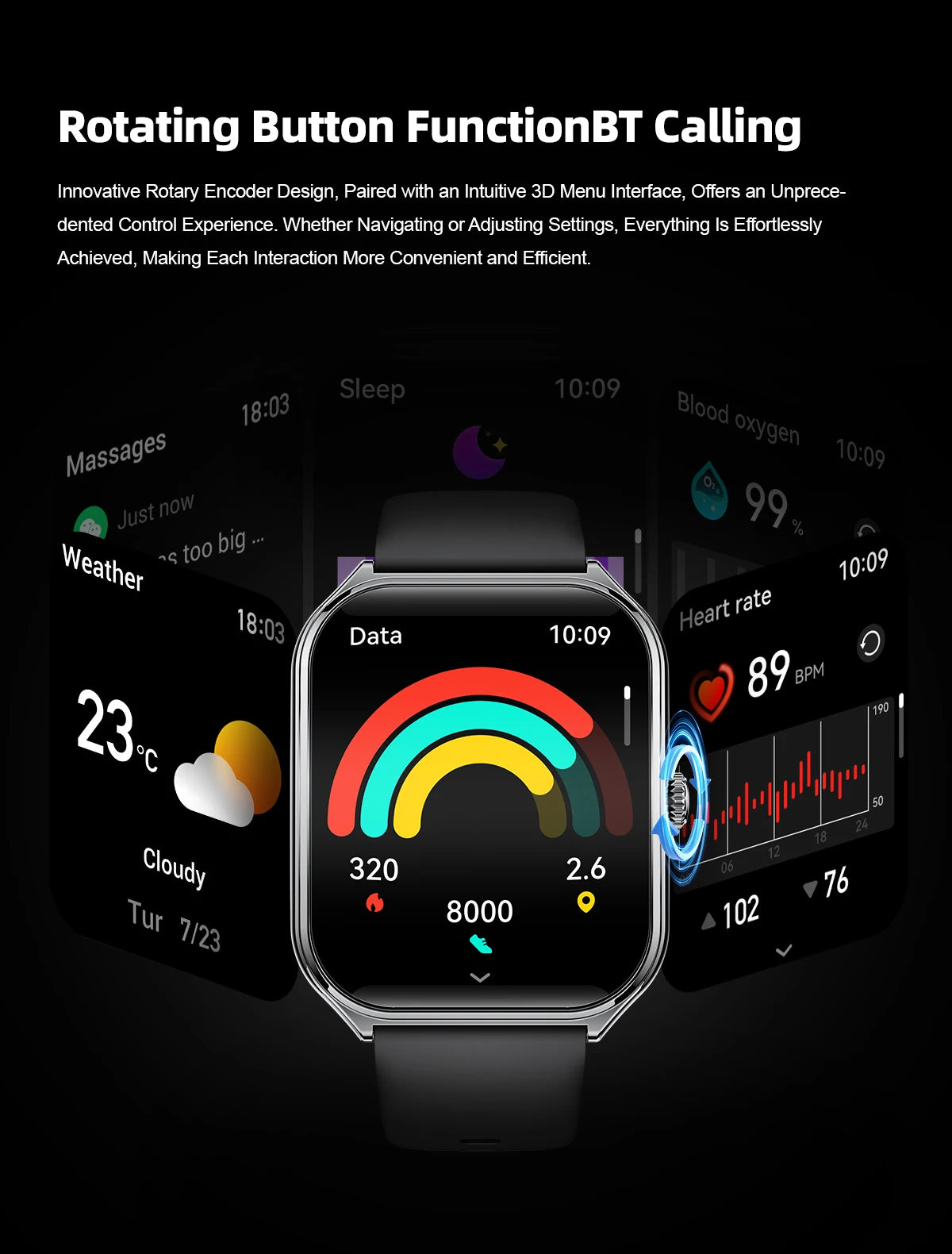 New Ultra Thin waterproof Smart Watch men 1.96" AMOLED 360*360 HD Pixel Display