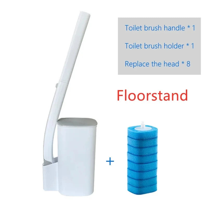 🧻 Disposable Toilet Brush Cleaner with Long Handle – Replaceable Heads & Hygienic Bathroom Cleaning Solution