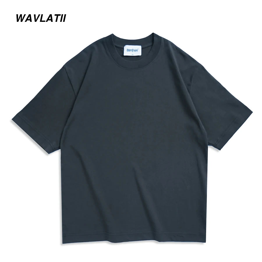 WAVLATII New Men Oversized T shirts