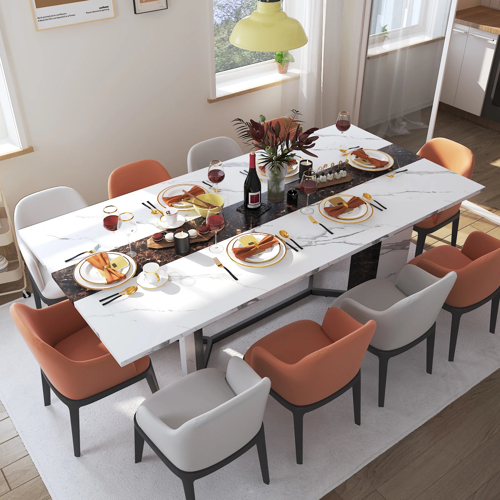 71" Large Luxurious Rectangular Dining Table