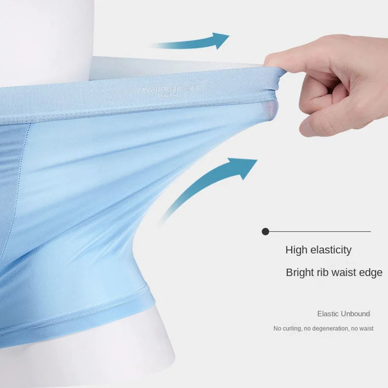 4pcs Boxer Shorts Men's Ice Silk breathable Underwear