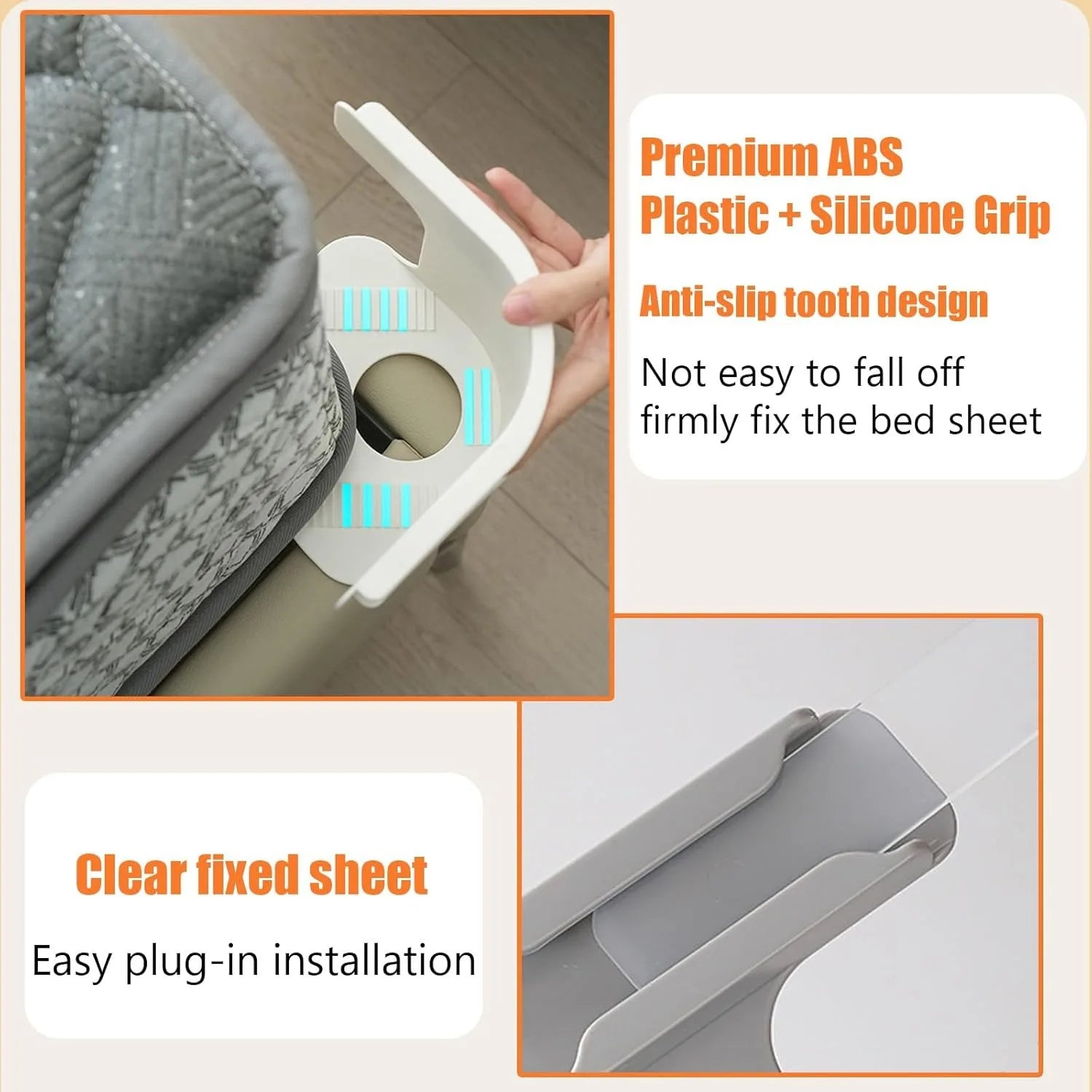 Lock Sheet Holders - 4 Pack Bed Sheet Holder Corner Fitted Sheet Straps Fit All Mattress Size