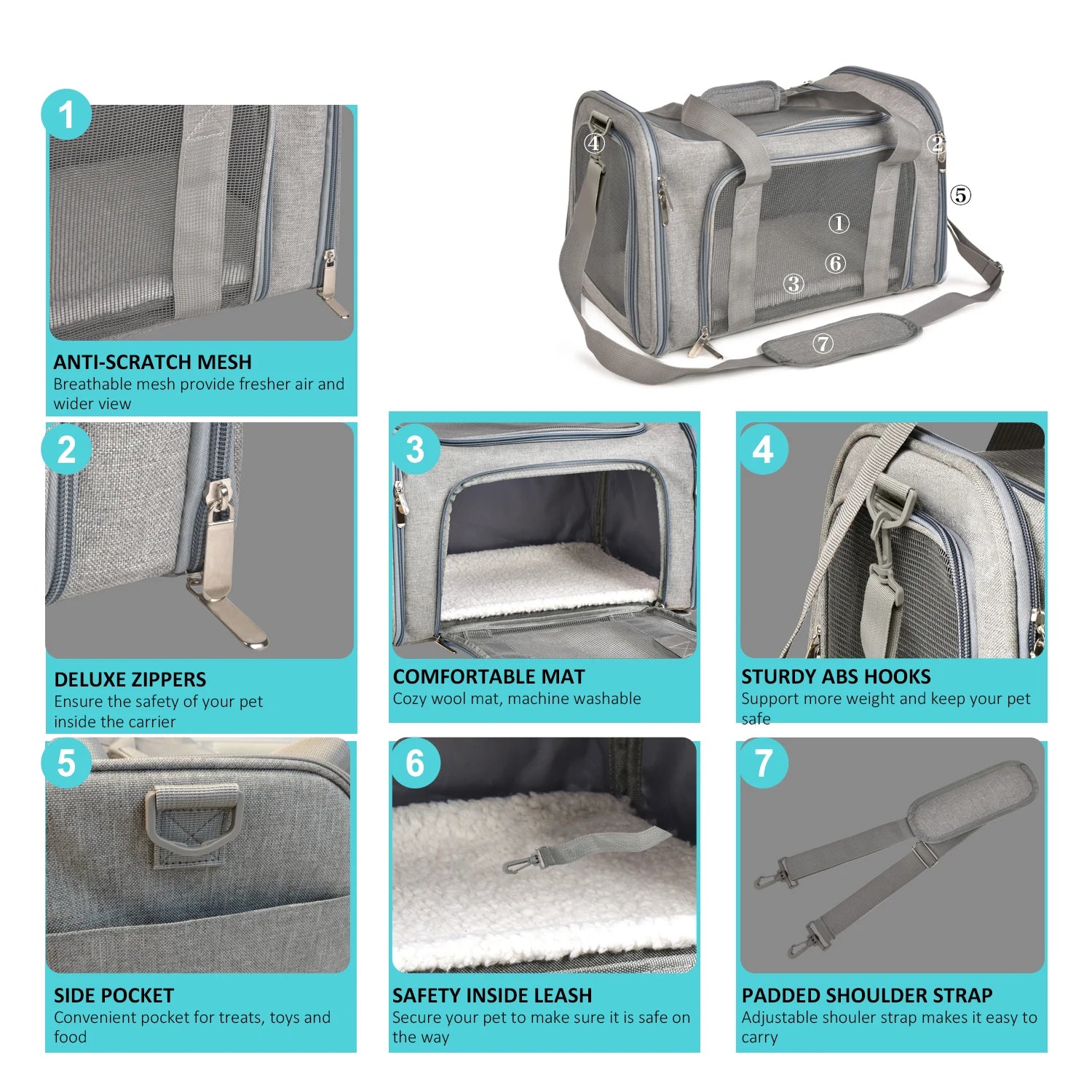 Airline approved small dogs and cats carrying bag